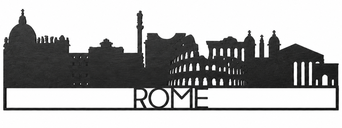 Wooden Wall Decoration - Rome Skyline