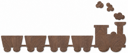 Houten wanddecoratie - Treintje met wagons