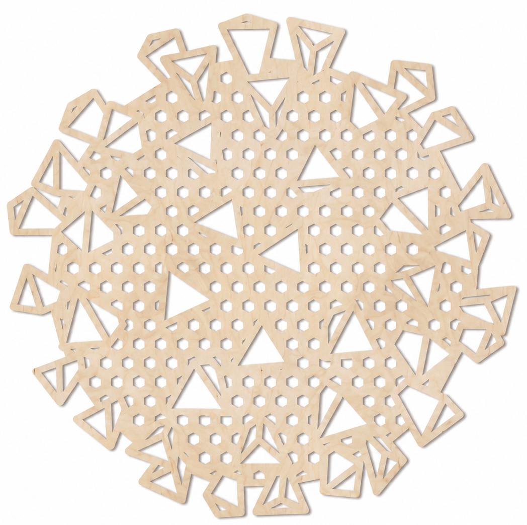 Houten wanddecoratie - Geometrisch Virus