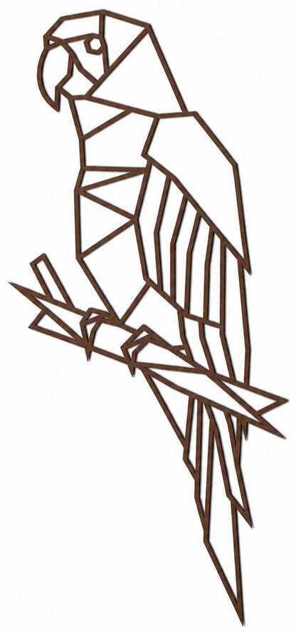 Decoración de pared de madera - Loro geométrico