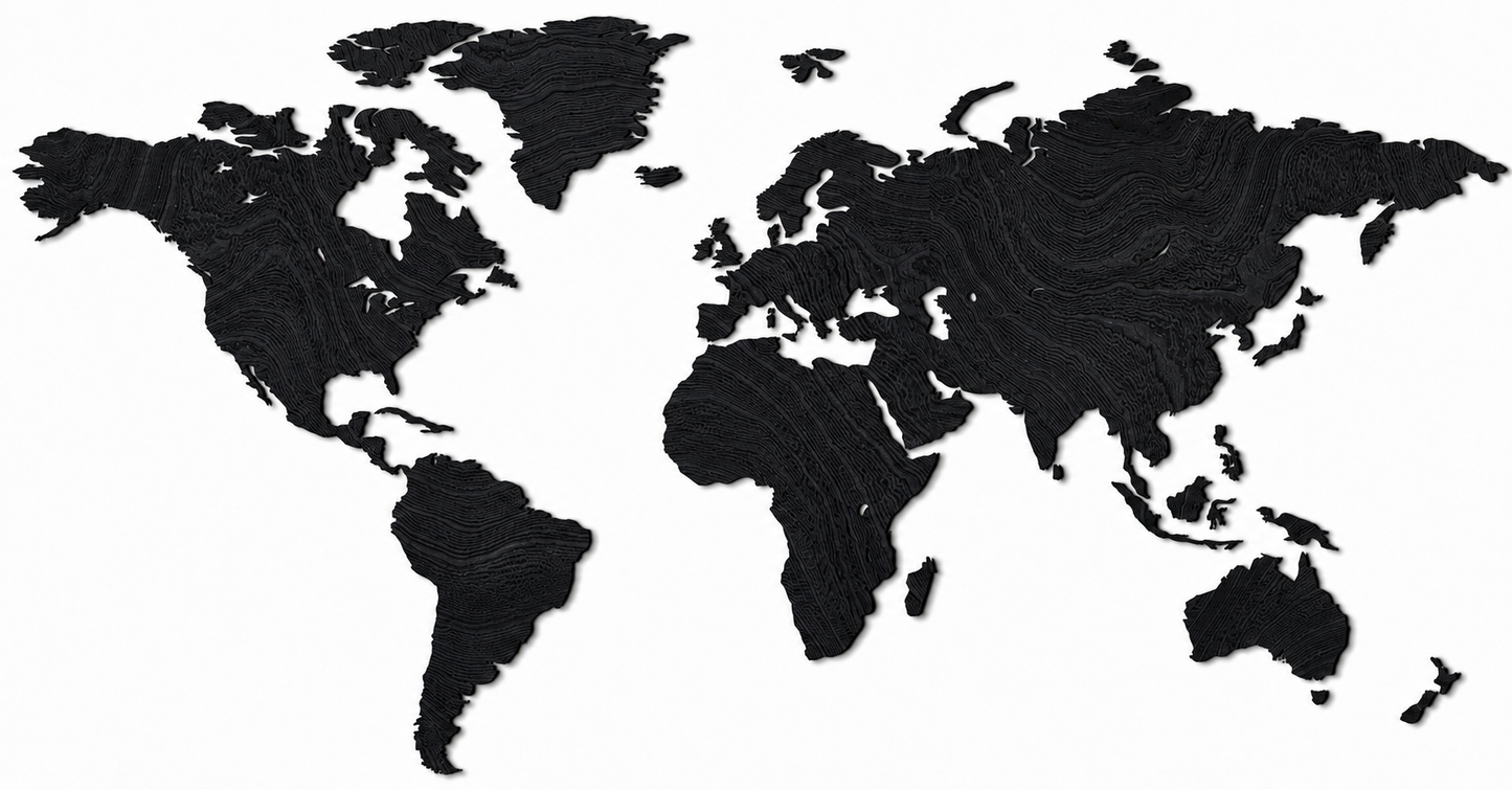 Wooden world map