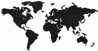 Wooden world map