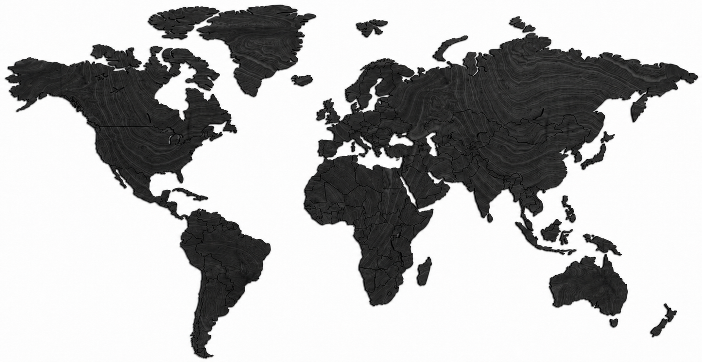 Wooden world map