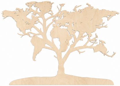 Wooden world map - World tree