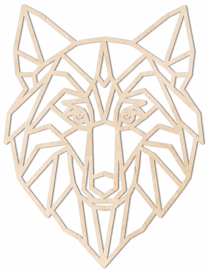 Decoración de Pared de Madera - Lobo Geométrico