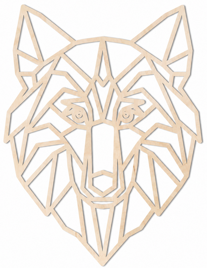 Decoración de Pared de Madera - Lobo Geométrico