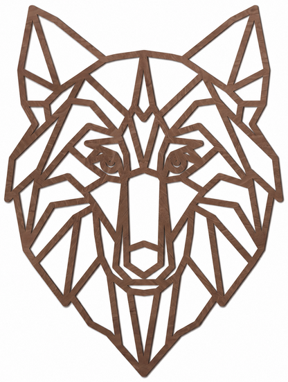 Decoración de Pared de Madera - Lobo Geométrico