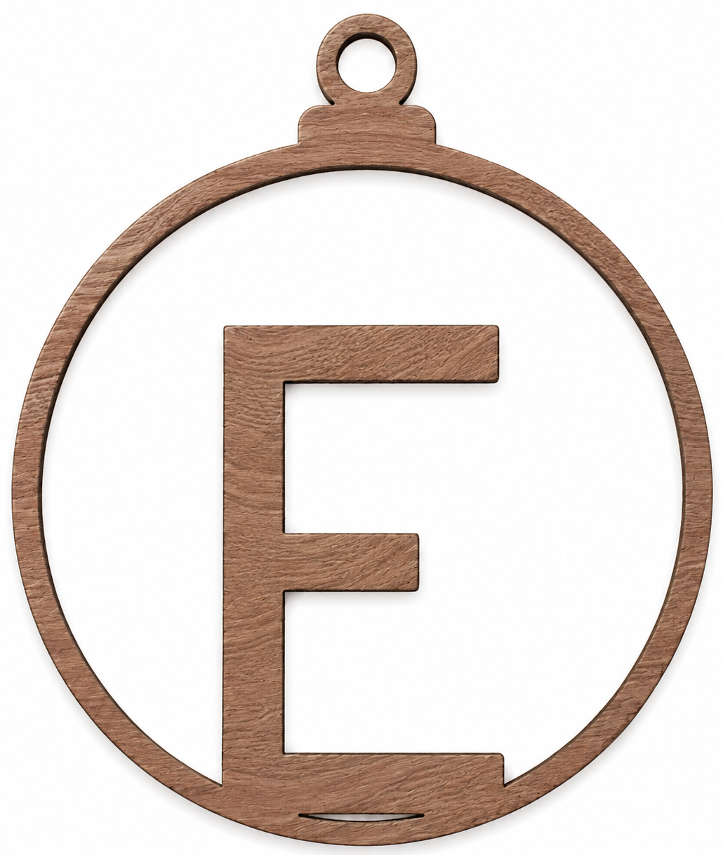 Bola de Navidad de madera con letra