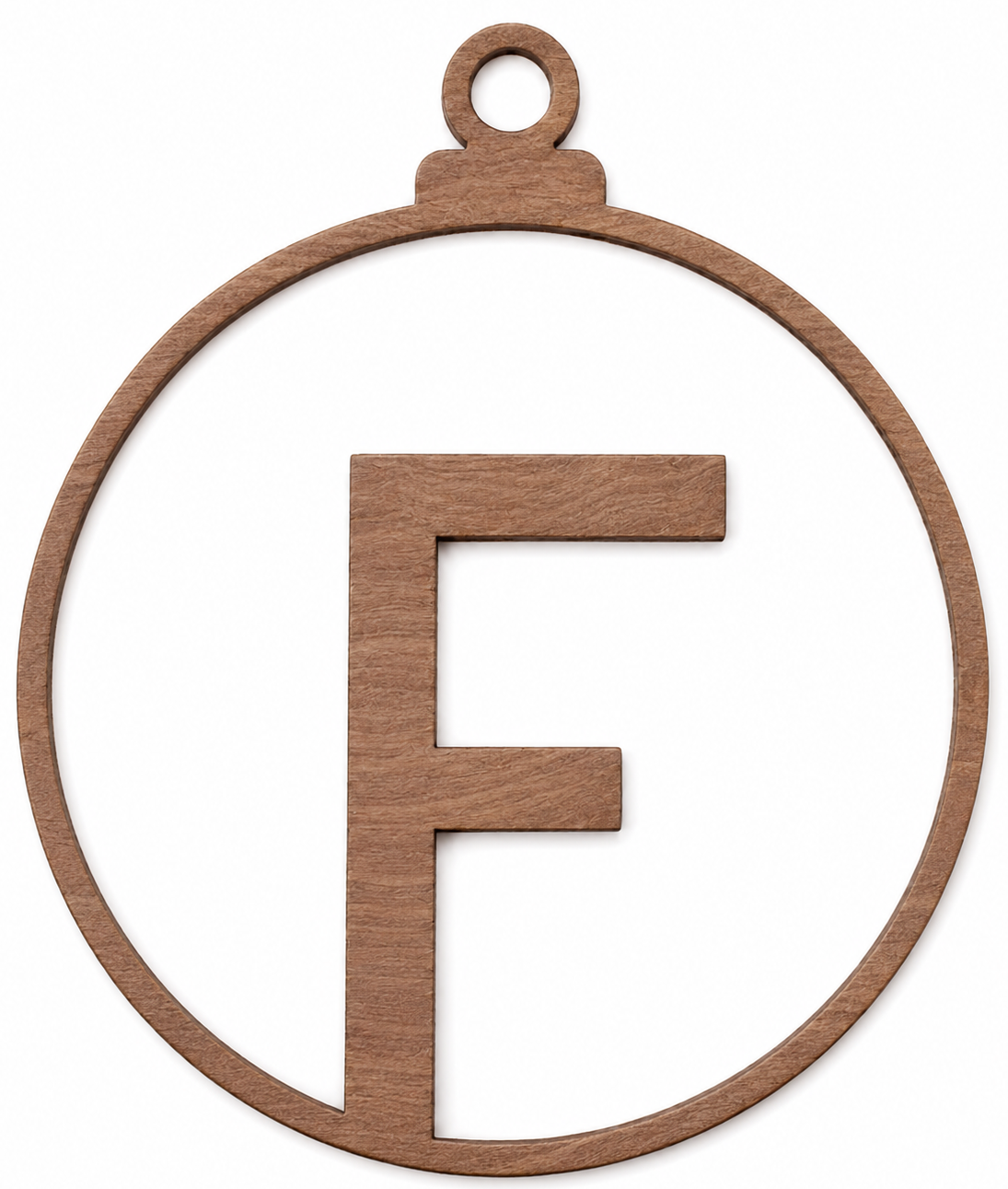 Bola de Navidad de madera con letra