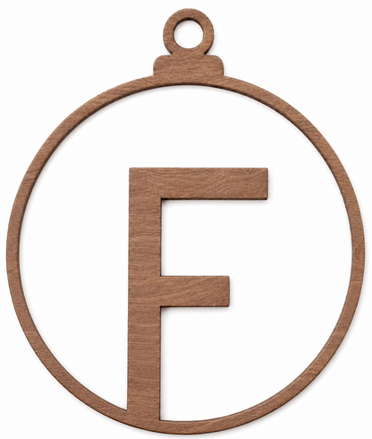 Bola de Navidad de madera con letra