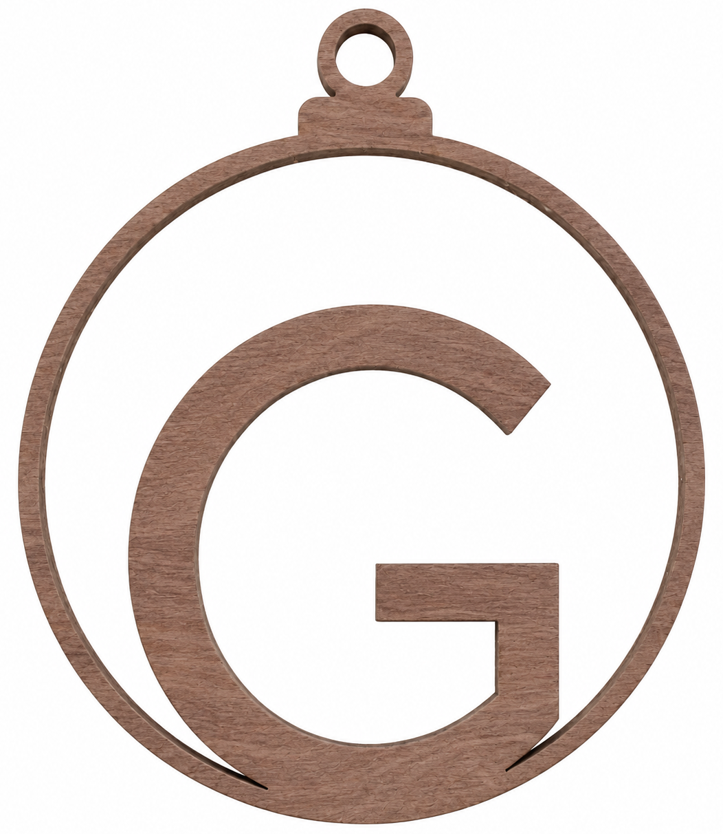 Bola de Navidad de madera con letra