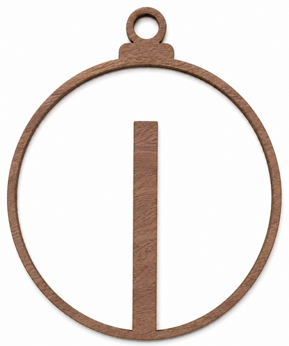 Bola de Navidad de madera con letra
