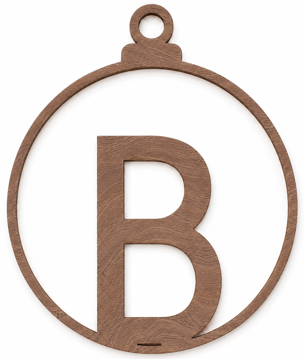 Bola de Navidad de madera con letra