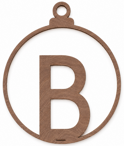Bola de Navidad de madera con letra