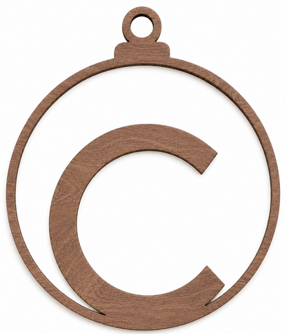 Bola de Navidad de madera con letra