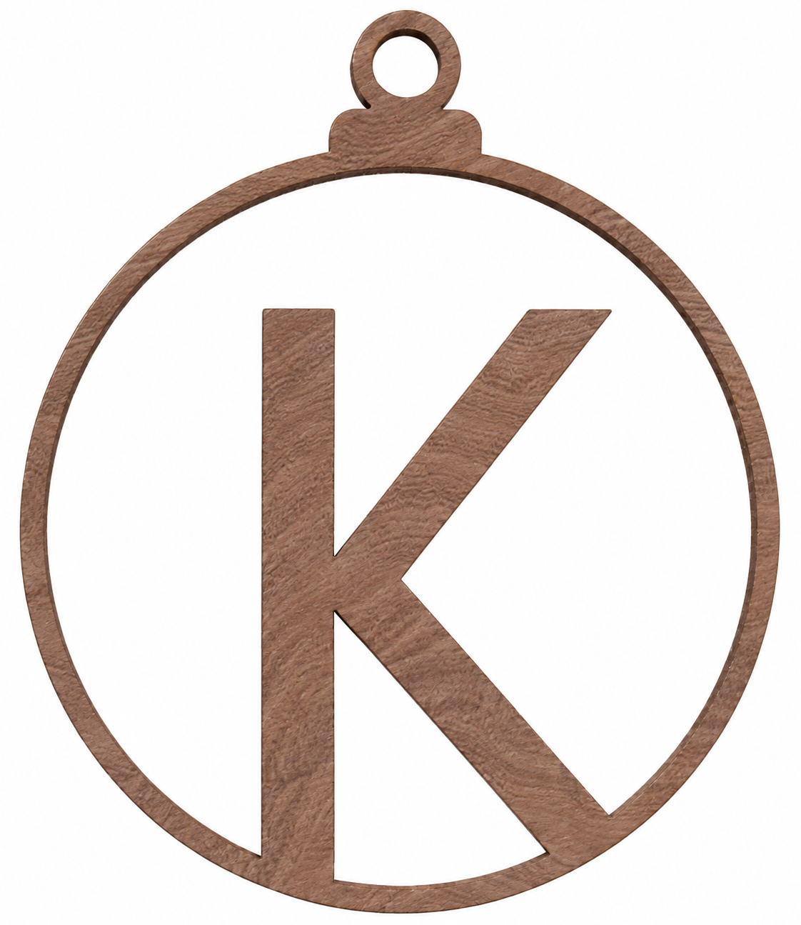 Bola de Navidad de madera con letra