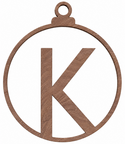 Bola de Navidad de madera con letra