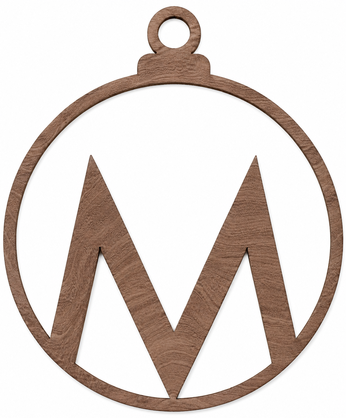 Bola de Navidad de madera con letra