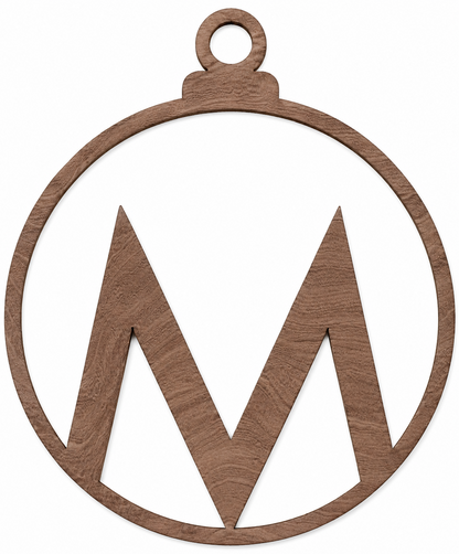 Bola de Navidad de madera con letra