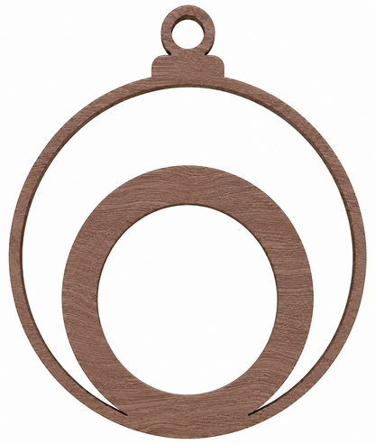 Bola de Navidad de madera con letra