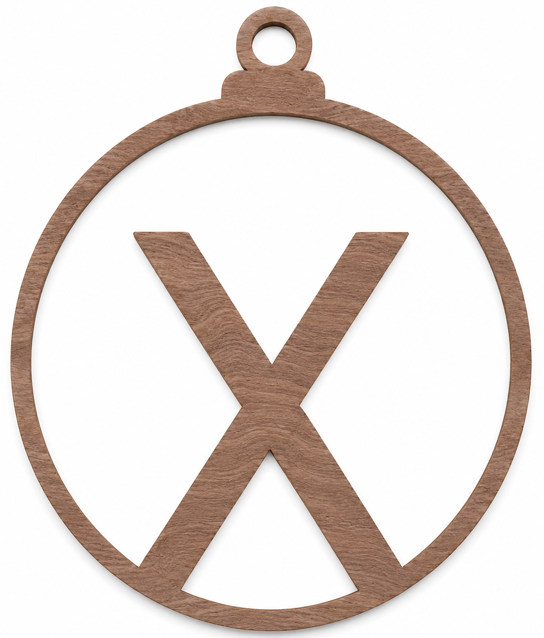 Bola de Navidad de madera con letra