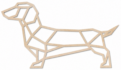 Wooden wall decoration - Geometric Wiener Dog / Sausage Dog / Dachshund