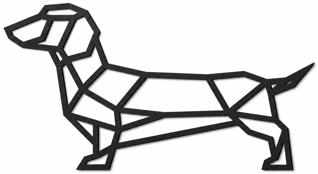 Wooden wall decoration - Geometric Wiener Dog / Sausage Dog / Dachshund