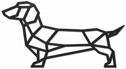 Wooden wall decoration - Geometric Wiener Dog / Sausage Dog / Dachshund