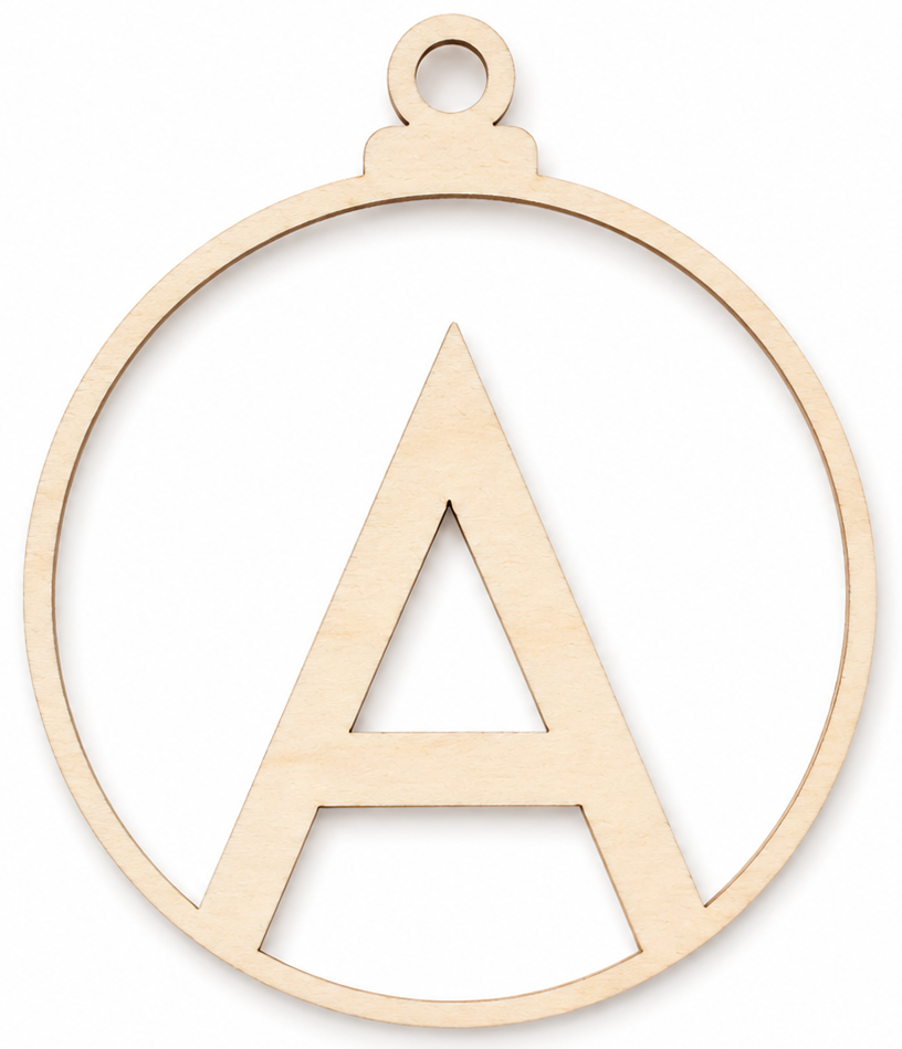 Wooden Christmas bauble with letter