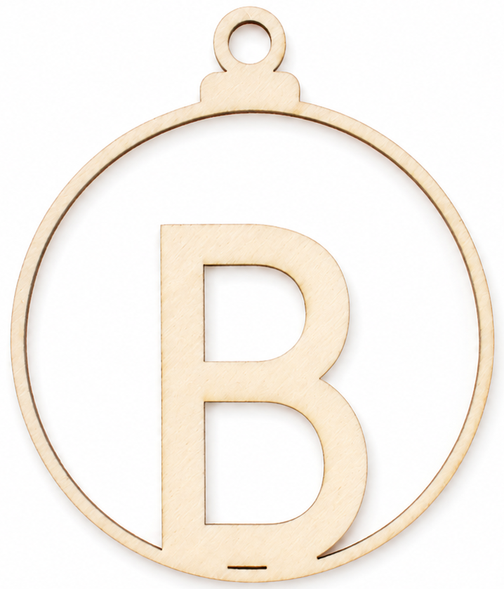 Wooden Christmas bauble with letter