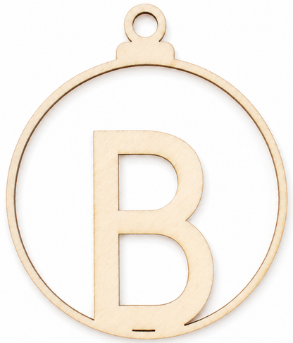 Wooden Christmas bauble with letter