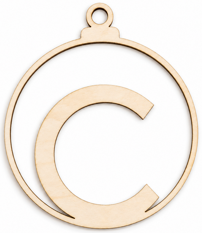 Wooden Christmas bauble with letter