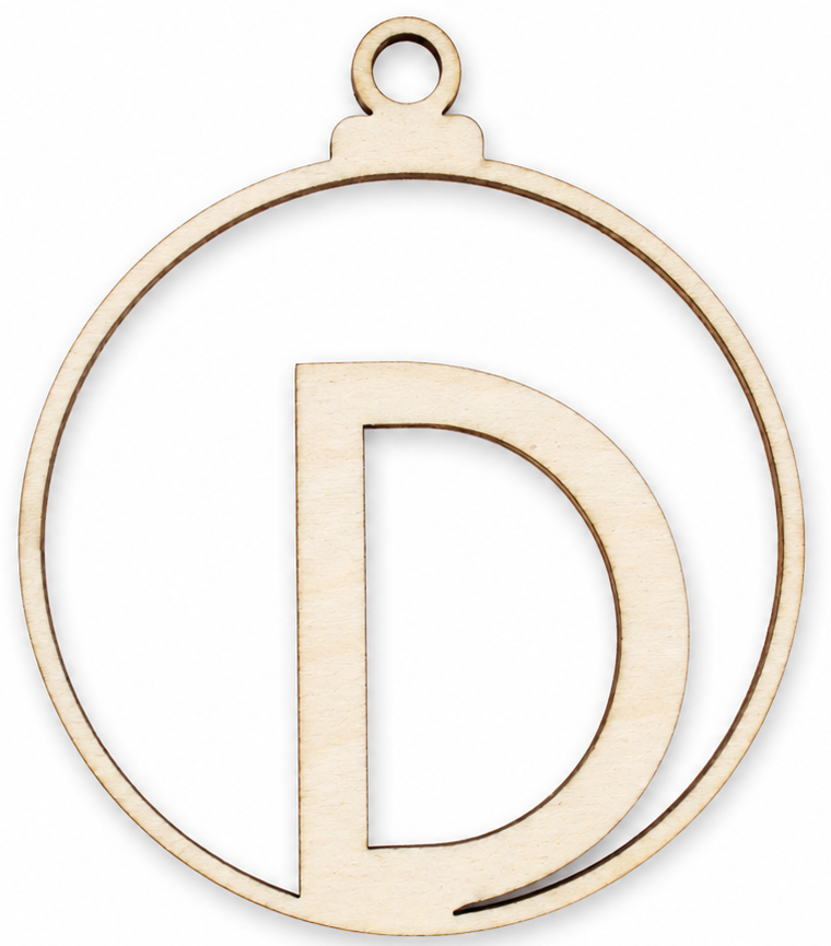 Wooden Christmas bauble with letter