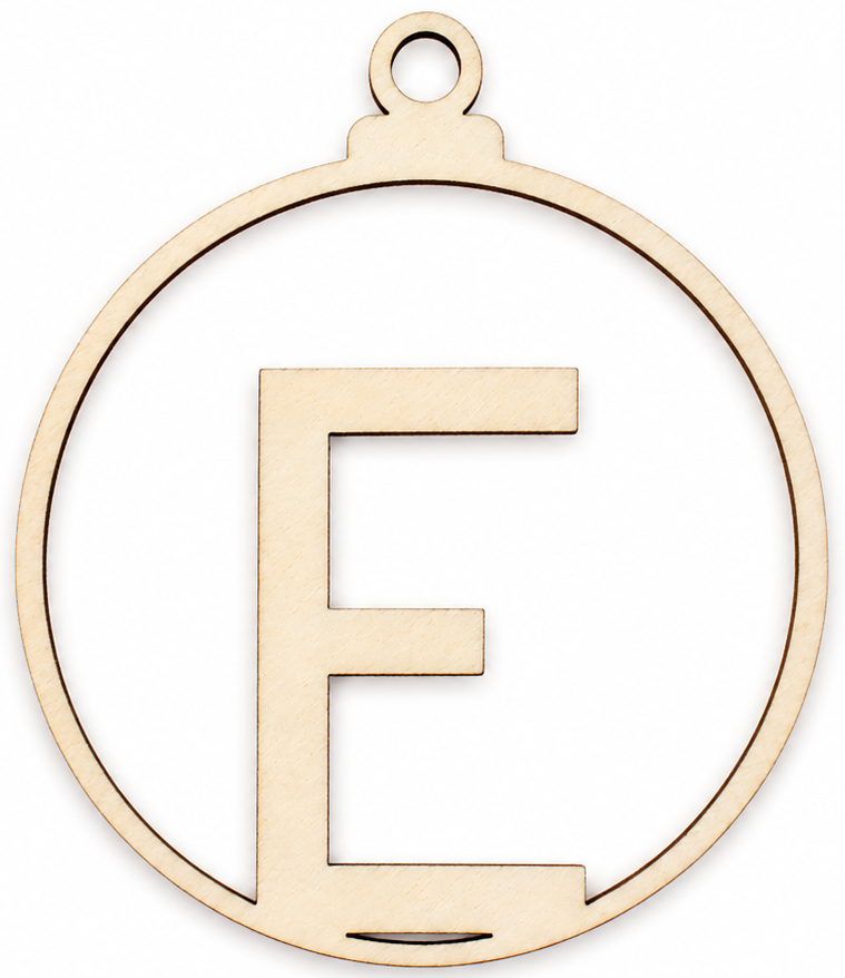 Wooden Christmas bauble with letter