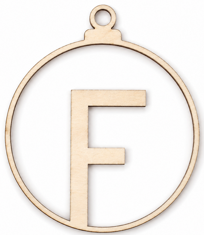 Wooden Christmas bauble with letter