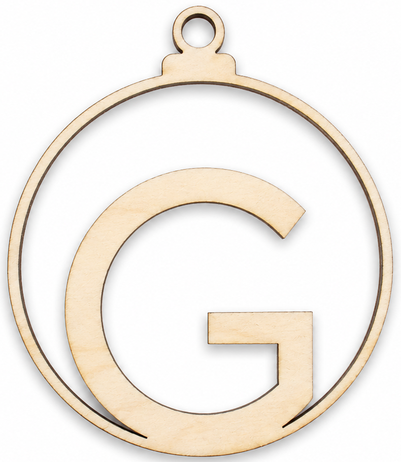 Wooden Christmas bauble with letter
