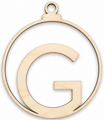 Wooden Christmas bauble with letter