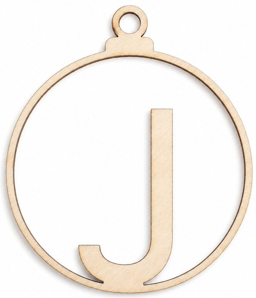 Wooden Christmas bauble with letter