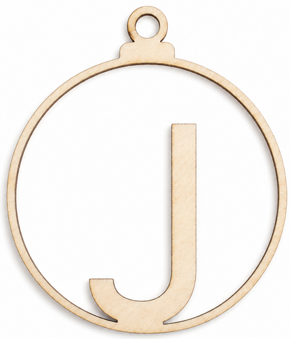 Wooden Christmas bauble with letter