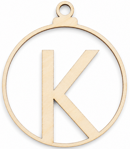 Wooden Christmas bauble with letter