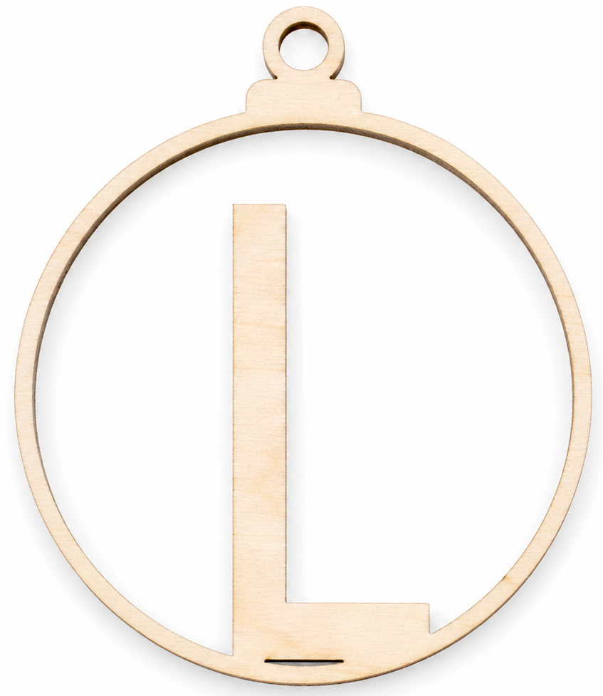 Wooden Christmas bauble with letter