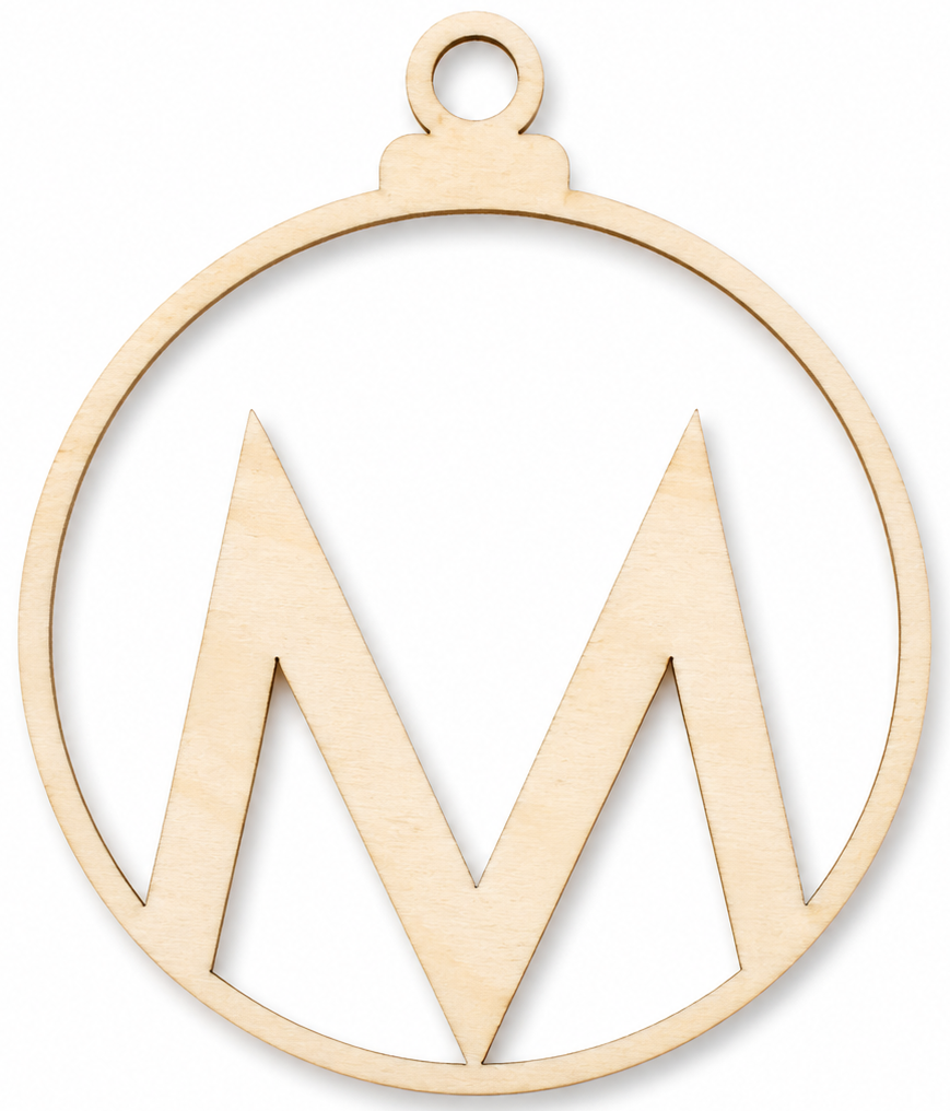 Wooden Christmas bauble with letter
