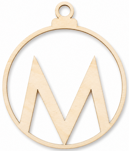 Wooden Christmas bauble with letter