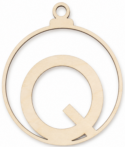 Wooden Christmas bauble with letter