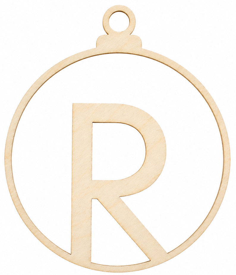 Wooden Christmas bauble with letter