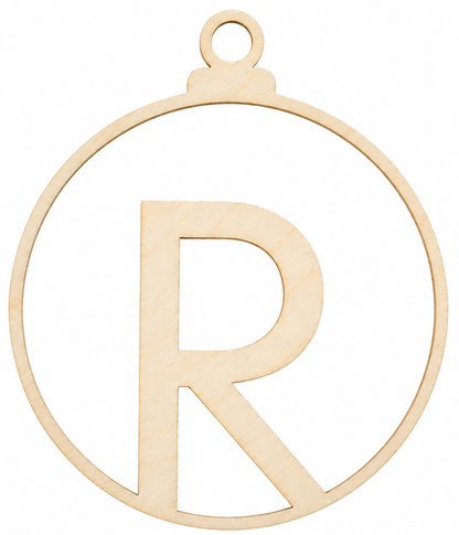 Wooden Christmas bauble with letter