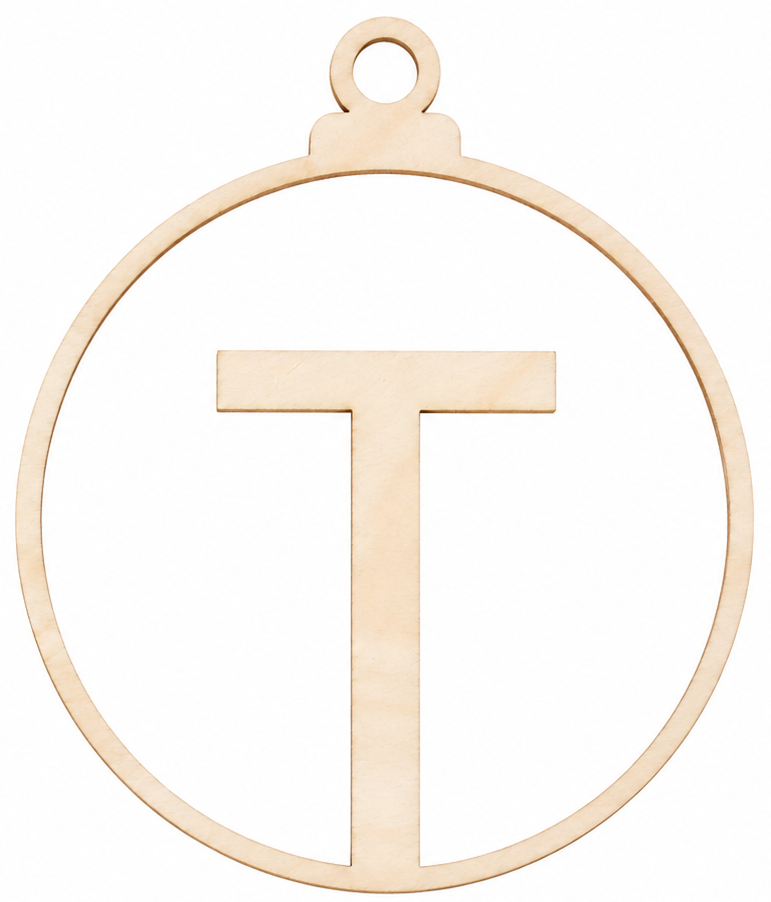 Wooden Christmas bauble with letter
