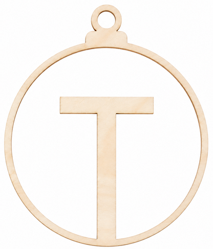 Wooden Christmas bauble with letter
