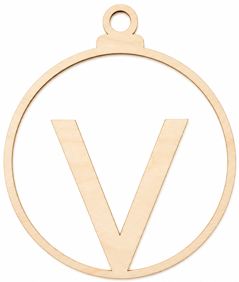 Wooden Christmas bauble with letter