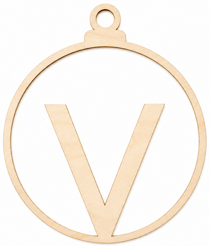 Wooden Christmas bauble with letter